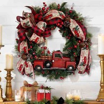40cm 크리스마스 화환 메리 크리스마스 정문 화환 장식 크리스마스 파티 장식 홈 2023 새해 복 많이 받으세요 naviidad, 없음