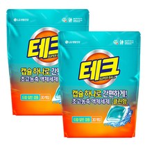 테크 수퍼볼 캡슐세제 1챔버 리필 30입 2개