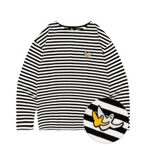와릿이즌 스트릿 WHATITISNT DOUBLE 천사 RIPE BOATNECK LONG S리 LEEVE 블랙 더블엔젤 스트라이프 보트넥 롱슬리브 블랙 엔젤 로고