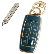 루루형제 제네시스 차 키케이스 신형 + 번호키링 + 가죽스트랩 세트 4버튼, 키케이스+번호키링, AG-02, 스카이그레이