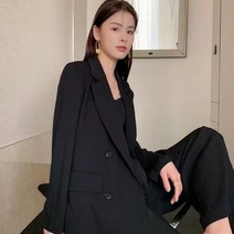 화이트여성 캐주얼 편안한 오피스룩 심플 수트 고급정장 셋업투피스 세트