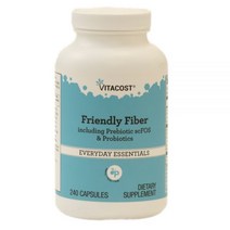 Vitacost Friendly Fiber Including Prebiotic scFOS & Probiotics -- 240 Capsules
