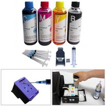 캐논 삼성 HP LG프린터 사용 리필잉크셋트 (잉크4색400ML+주사기4개+잉크석션기) 잉크충전으로 유지비용 절감, J1760 J1760FW용(잉크4색+주사기4개+석션기), 1개