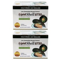 HEALTHFARM Green LIPID SHELL 헬스팜 뉴질랜드 초록 홍합 관절 무릎 8750 180정 2개