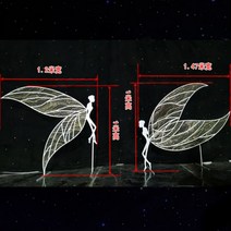 셀프웨딩 무대 마당 장식 파티 요정 나비 철제 조형물 카페 포토존 스몰웨딩 촬영 꾸미기, 03.백색 무아레 2세트