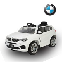 BMW X5 M 유아전동차 우레탄 PU 바퀴 +가죽시트 / 시트조절 / 조카선물, 흰색