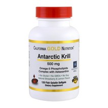 California Gold Nutrition 캘리포니아 골드 뉴트리션 남극 크릴 오일 500mg 소프트젤 120정 Antarctic Krill Oil with Astaxanthin