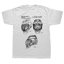 아이스하키 장비 용품 Funny Ice Hockey Goaltender Mask 특허 티셔츠 코튼 스트리트웨어 반팔 생일 선물, 01 WHITE_01 XS