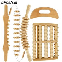 림프마사지기 괄사마사지기 목재 치료 도구 maderoterapia 키트 나무 바디 gua sha 도구 세트 배수 안티 셀룰 라이트 롤러 스틱, 5개