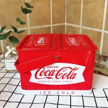 레트로 사각 대형 철제 틴케이스 캔디 초콜릿 간식 캔음료 보관함, OneColor, One Size