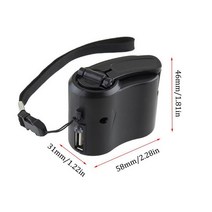 USB 비상 충전기 핸드 크랭크 야외용 전화, 03 Black