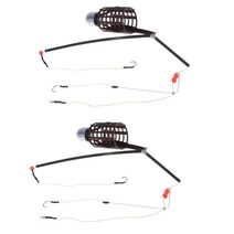 2pcs 잉어 낚시 미끼 피더 케이지 회전, 브라운, 설명
