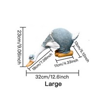 귀여운 오리 장식품 수지 인조 가족 오리 조각 동물 동상 정원 가산 수영장 연못 장식 풍경 공예, Large