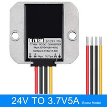 강압기 DC 벅 컨버터 12V 36V ~ 3.7V 전원 5A 6A 8A 10A 전압 레귤레이터 변환 Modual 방수, 02 24V TO 3.7V 5A_01 3.7V