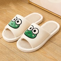 말랑마쥬 가벼운 린넨 개구리 커플 홈슬리퍼
