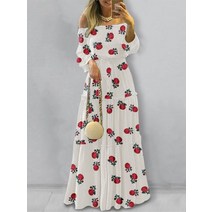 여성 드레스 루즈핏 날씬해보이는 빅사이즈 패션 오프 숄더 vestidos 플러스사이즈, D-화이트, 5xl