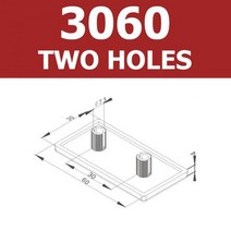 2020 2040 3030 4040 4080 4545 5050 6060 100100 EU 알루미늄 압출용 10PCS 블랙 나일론 프로파일 엔드 캡 커버 플레이트, 05-3060 two holes