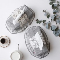 빈티지 그레이 호텔식 레이스 티슈커버 호텔티슈커버, 아이보리