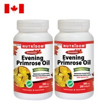 (2팩 할인세트) 뉴트리돔 달맞이꽃 종자유 이브닝프림로즈 오일 500mg 200 소프트젤 N126