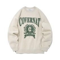 커버낫 맨투맨 남성 기모 오버핏 아이비 로고 오트밀