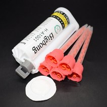견고한 흰색 10:1 50ml 아크릴 접착제 본드 목재 플라스틱 금속 유리 세라믹 화강암 석영 및 5 개 정적 혼, 한개옵션0