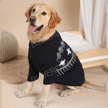 대형견 중대형견 깜찍한 겨울옷 리트리버 진돗개 스웨터 사모예드 겨울옷 보더콜리 니트, 5XL 가슴둘레 77cm(약 50-60), 큰 개 스웨터 네이비