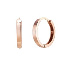 모아르 14K 골드핀 원터치 링 귀걸이 12mm 평 디자인