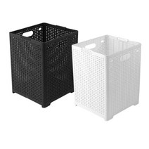 깔끔백서 접이식 라탄 패턴 빨래바구니, 그레이