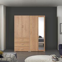 [케이컴퍼니본사] 이음1600장롱세트CM(3서랍옷장+거울장), 아카시아