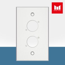 마루테크 캐논(XLR) 2구 벽부판넬(비조립형) 알루미늄 월 플레이트 (직사각형 젠더사용 / 제작 / 샷시용 / 벽부형)