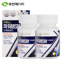 유한메디카 파워 MSM 관절영양제 엠에스엠 식이 유황 2개월분, 500mg, 2병