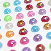지은아트 큐빅비즈 큐빅스티커 단추 스티커 비즈 공예, 큐빅스티커 진주원형 8mm