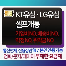 KT LG유플러스 선불폰 무제한 요금제 유심 개통, KT/LG 유심