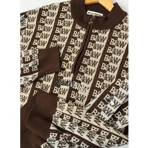(L)블랙앤화이트 니트 골프 로고패턴 명품