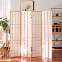 북유럽 원목 접이식 공간분리 셀프 가벽 가림막 공간분리 인테리어 파티션 침대 베란다 우드 병풍, 높이 178 x폭 176 cm(4장) 니스