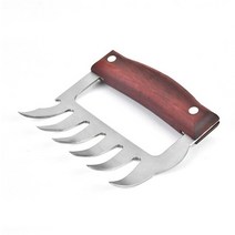 아타고그리들 캠핑무쇠 코팅숯불그릴 화덕 볼케이노 솥뚜껑불판 1pc 다기능 고기 분쇄기 바베큐 포크 고기 분리기 음식 포크 고기 슬라이서 바베큐 그릴 고기 처리기 주방 도구, 붉은 나무 색상