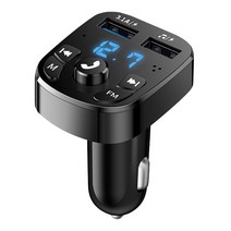 핸즈프리 Car Hands-free Bluetooth 5.0 FM Transmitter Kit MP3 Modulator Player Wireless Audio Receive, 01 A