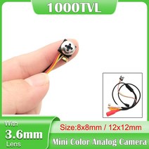 CCTV 8x8mm 슈퍼 미니 아날로그 TV 카메라 실내 1000TVL CMOS 컬러 CCTV 보안 감시 RCA 비디오 오디오 출력, 02 PAL_02 12x12mm