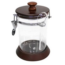 카페리아 나무/아크릴 커피보관용기 750ml, 혼합색상, 4개