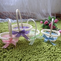 라탄수납함 우드 수납바구니 장바구니 계란 토트 위빙 피크닉 과일바구니 미니선물 대나무 꽃바구니 2634919750, 숏, 주황색