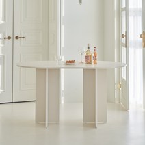 [런칭기념 10000원 할인] 레이디가구 모먼트 E0등급 LPM 카페 테이블 원형 테이블 2인/4인 식탁 테이블 (의자 미포함), 04. 1400 타원 테이블, 화이트