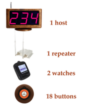 푸드 트럭 스낵카 레스토랑 Hookah Buzzer 1 호스트 + 리피터 향상된 앰프 2 방수 시계 18 버튼 식품 코트 교회 카페, AU, 05 black brown