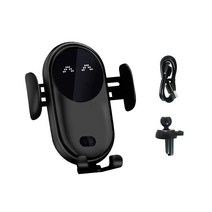 Car Wireless Mobile Phone Charger Mount Clamping Fast Charging Station Driving Replacement Holder Ye, 01 Black Regular