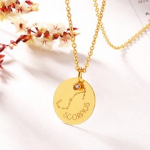 [골드팡] 24k 순금 별자리 천연 다이아몬드 목걸이 + 18k 롱귀걸이 (당일발송)