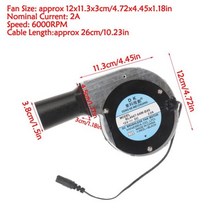 제설기 송풍기 소형 차량 블로워 브로워 차량용 눈치우는기계 낙엽 에어청소기 야외 바베큐 팬 PWM 7530 75x75x30mm 12V 1.5A 1.88A 2.0A 2500R 공기, 03 유형 C 12x11.3x3cm