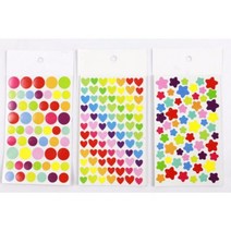 별 하트 모양의 도트 스티커 노트북 사진 앨범 장식 주방 욕실 냉장고 6 장 세트, random color