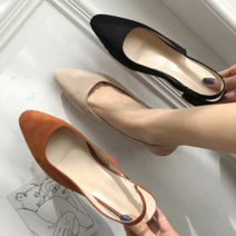 보드미 여성신발캐주얼구두 여성 스웨이드 슬링백 정장 구두 오피스 하객룩 패션