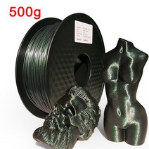 3D프린팅 필라멘트 3D PLA 반짝이 매직 1.75mm 프린터 필라멘트 1KG 승화 제품 금속-3D 인쇄용 3d 소재처, 11 Magic green- 500g