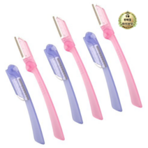 라이브잇 세븐스타 파우치 눈썹칼 접이형 2p, 핑크 + 퍼플, 24개입