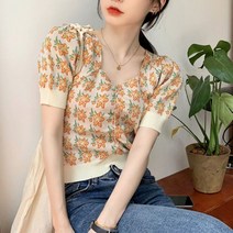 롱가디건 꽃무늬브이넥크롭가디건